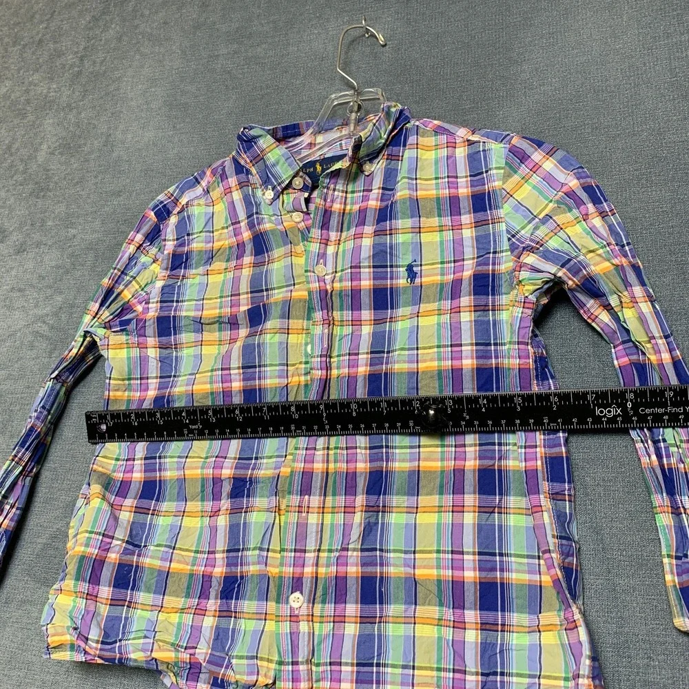Ralph Lauren Shirt Boys M(10-12) Multicolor Plaid Embroidered Logo Button Down